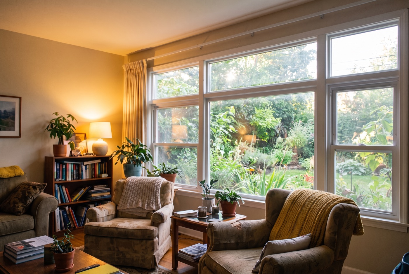 Balanced: tap-to-expose or HDR keeps the garden