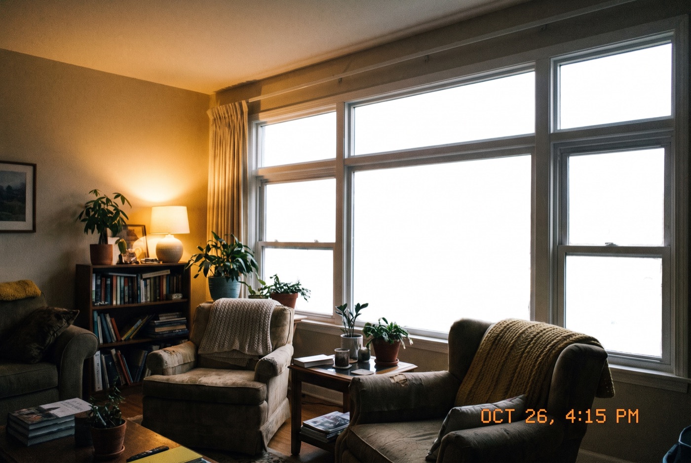 The single exposure: windows blown to white